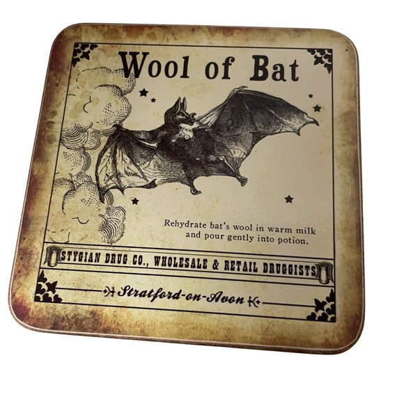 Vintage Halloween Potion Coaster Set With Wool Of Bat Hemlock Root Witches Brew - Picture 2 of 8